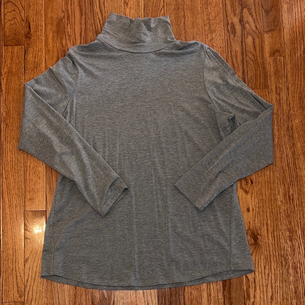 J. Jill Gray Luxe Supima Shirttail Turtleneck Long Sleeve Women’s Size Medium